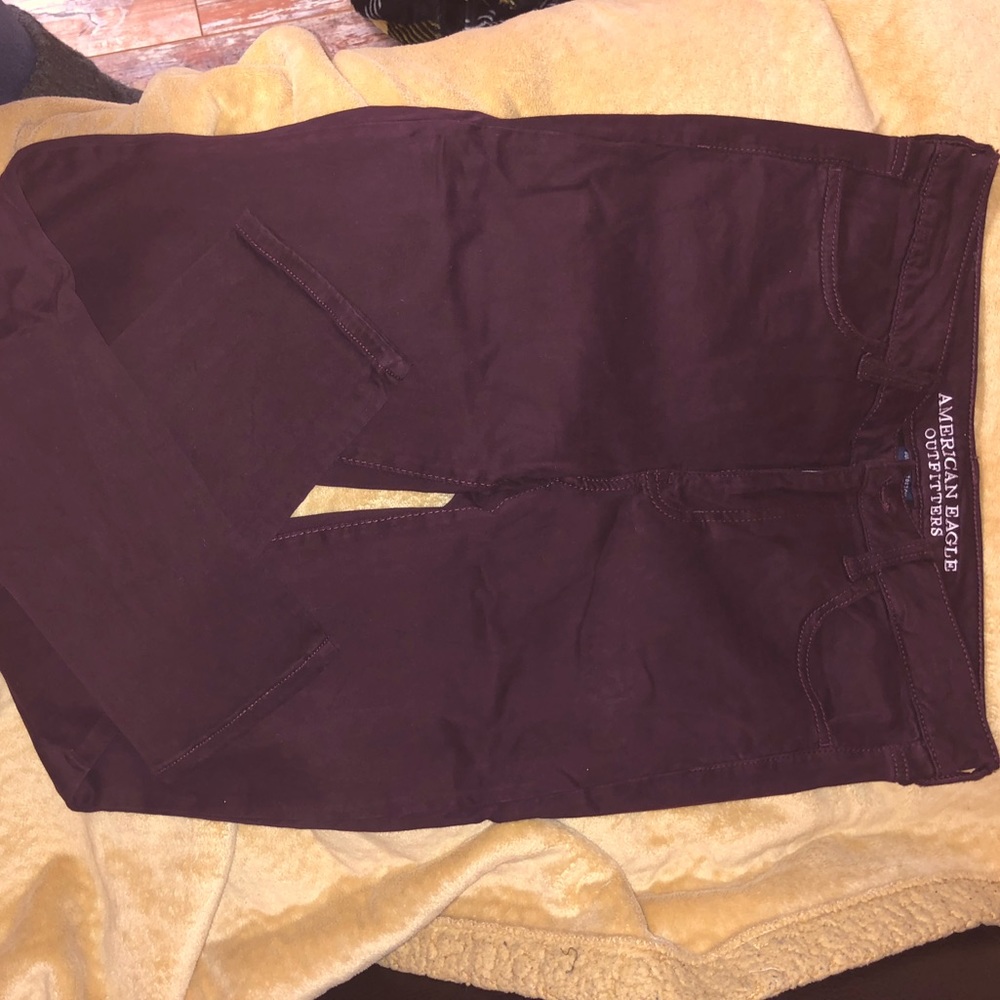 NWOT American Eagle Hi Rise Jegging Wine Red Sz 8s